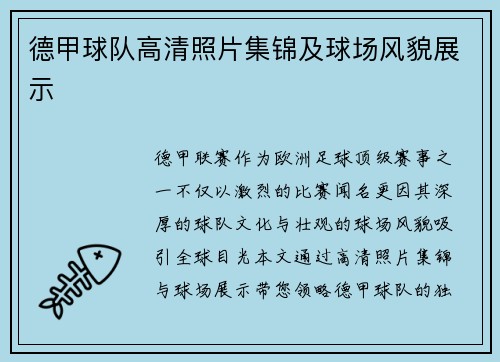 德甲球队高清照片集锦及球场风貌展示
